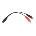 Kabel gniazdo jack 3.5-2xRCA 20cm