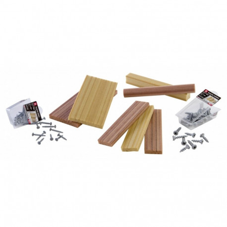 loominguline ehituskomplekt: puit, naelad ja kruvid