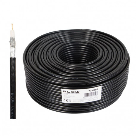 73-619# Przewód koncentryczny rg6u cu 1,02 96x ekran żelowany czarny