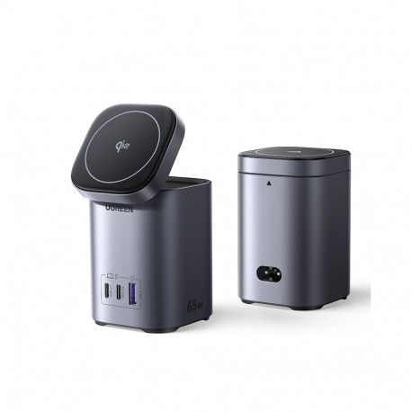 Desktop Charger Nexode GaN 65W USB-A + 2xUSB-C with Wireless Qi2 Charging 15W