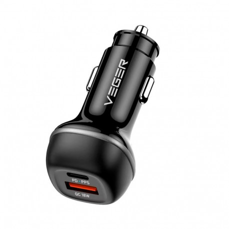 Veger Car charger VEGER USB A + USB C QC PD 51W CC62-1A1C black