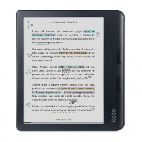 Kobo Libra Colour e-reader black + Stylus 2 (N428-KU-BK-K-BU)
