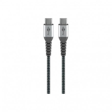Goobay USB-C–USB-C kaabel 49302, tekstiilkattega, metallpistikutega, USB-C male