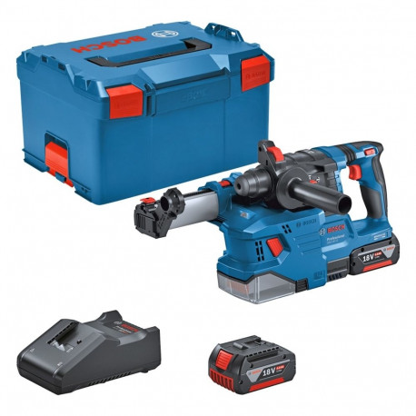 Bosch cordless hammer drill GBH 18V-22 Professional, 18Volt, with GDE 18V-12 (blue/black, 2x Li-ion 