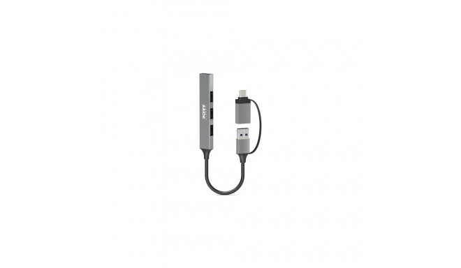 Port Designs 900160 interface hub USB Type-C 5000 Mbit/s Silver