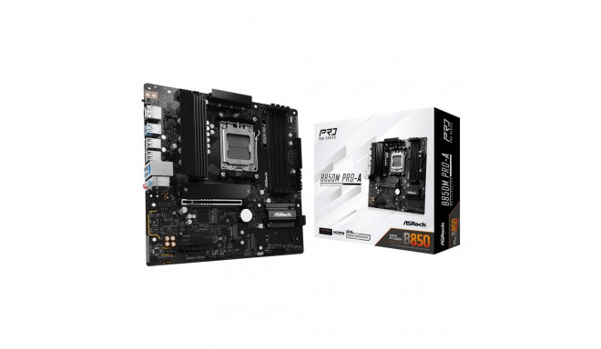 Mainboard|ASROCK|AMD B850|SAM5|Micro-ATX|Memory DDR5|Memory slots 4|1xPCI-Express 4.0 4x	|1xPCI-Expr