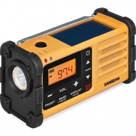 Sangean raadio MMR-88 (USB-C) hädaolukorra käepöörmega päikesepaneeliga, kollane
