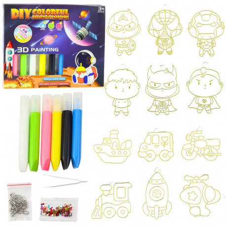 3D kosmose meisterdamise komplekt, 6 värvi, ripatsid, 12 tk