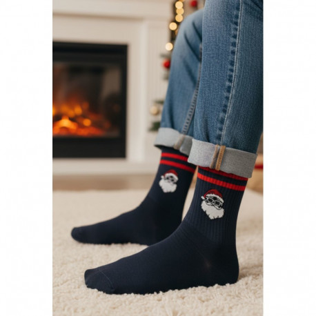 SOKISAHTEL BERNARD tumesinised jõuluvanaga puuvillased sokid 451, 676