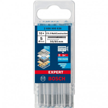 EXPERT puuriterad CYL-9 mitmeotstarbelised Ø5mm 10 Stück (Arbeitslänge50mm)