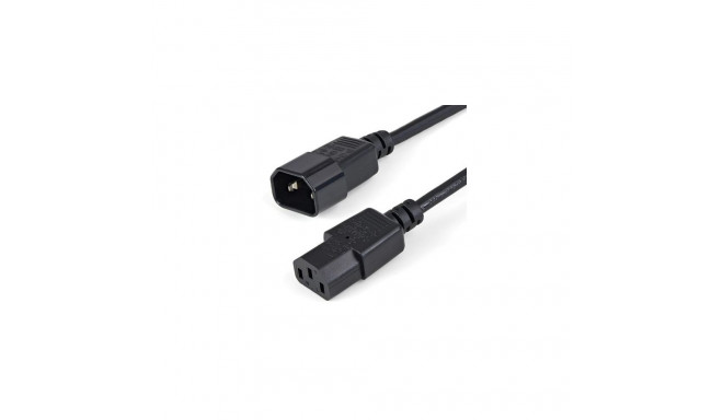 StarTech.com 1m (3ft) Power Extension Cord, C14 to C13, 10A 125V, 18AWG, Computer Power Cord Extensi