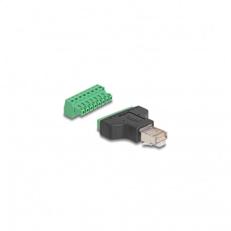 DeLOCK Adapter RJ45 male > Terminal Block 8 pin 2-part 3.81 mm
