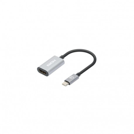 Manhattan USB-C to HDMI Cable, 4K@60Hz, 5 Gbps (USB 3.2 Gen1 aka USB 3.0), 11cm, Black/Silver, Male 