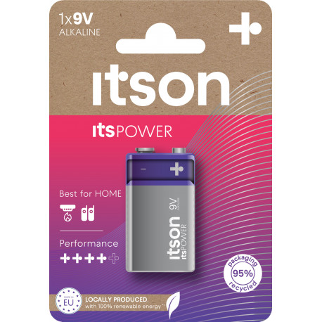 itson itsPOWER battery Alkaline 6LR61IPO/1CP 9V (opened package)