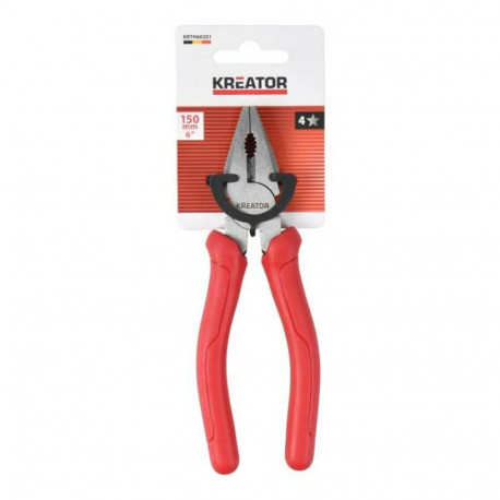 Kreator combination pliers KRTH60201, 170mm, 32mm, 25mm, carbon steel, flat grip surface, soft grip 