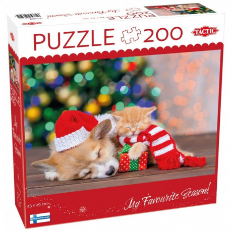 Puzzle 200 elements Paws and presents
