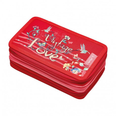 Herlitz TriCase pinal, täidetud, 31 osa, 3 lukuga - Vintage Love, punane