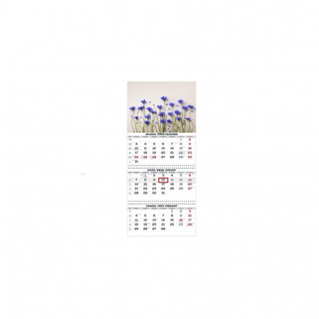 Wall Mounted Calendar 3 parts Trio 30x66cm.