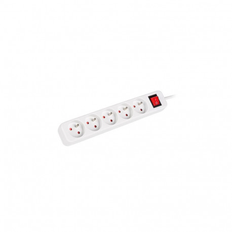 POWER STRIP LANBERG 3M 5X FRENCH OUTLETS WITH SWITCH QUALITY-GRADE COPPER CABLE WHITE