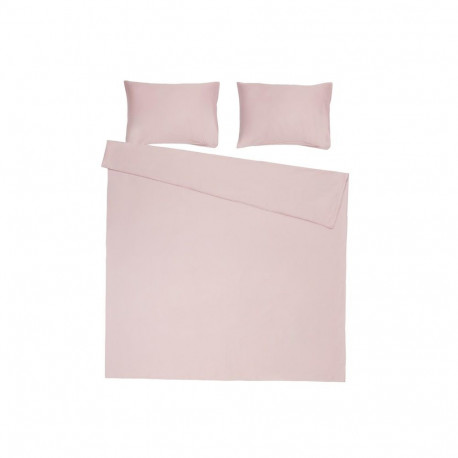 BED COV SET SOLID POWDER SATEEN 200X220