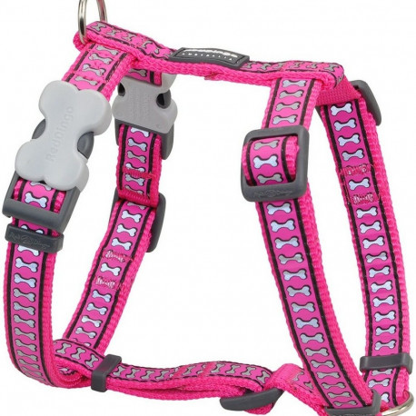 Dog Harness Red Dingo Pink Bone Reflective 30-48 cm Fuchsia