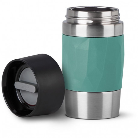 Travel Mug termokruus kompaktne roostevabast terasest 0,3L keeratava korgiga, petrol