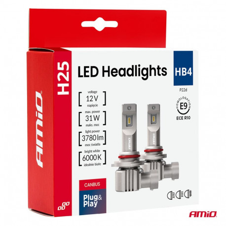 LED pirnid 2tk H25 HB4 9006 12V 31W