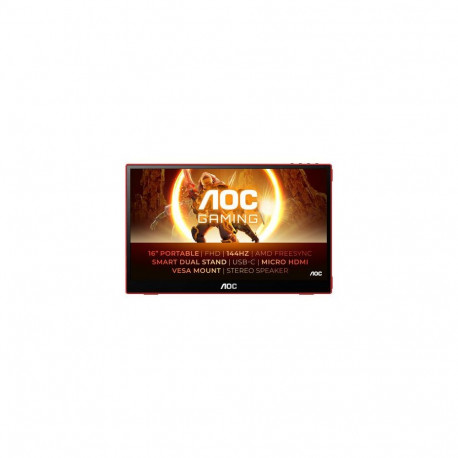 AOC 16G3 portable TV/monitor Portable monitor Black, Red 39.6 cm (15.6") TFT 1920 x 1080 pi