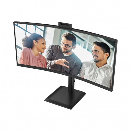 AOC 34inch 3440x1440 120HZ VA CURVED H/A 180 MM USB-C DOCKING Daisy chain with Q27E4U TUV EyeComfort