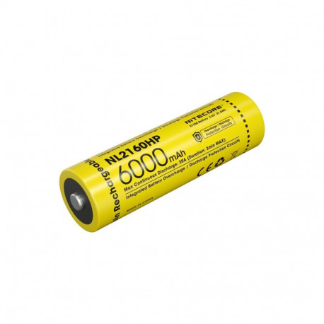 Nitecore NL2160HP laetav 21700 Li-ion aku – 6000mAh, 20A, kaitstud, IPX6 veekindel