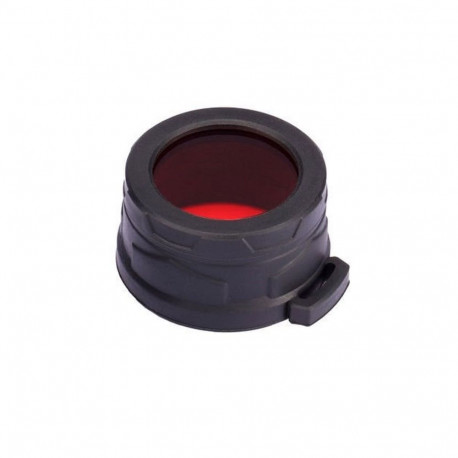 Nitecore NFR40 red filter – double-sided mineral glass, rubber cup, compatible with 40mm head flashl