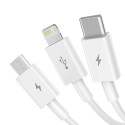 Baseus cable 3in1 Superior USB - Lightning + USB-C + microUSB 1,5 m 3,5A white