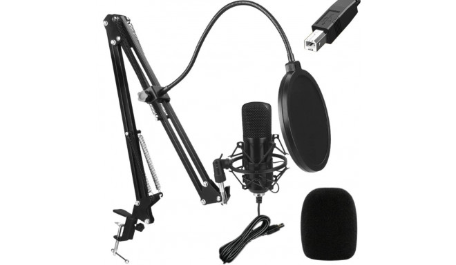 Fusion Studio USB Microphone | Podcasts | Streaming | Voice Recording + regulating Stand, Pop Filter