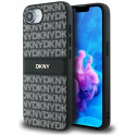 DKNY DKNY Repeat Texture Pattern with Tonal Stripe case for iPhone 16e - black