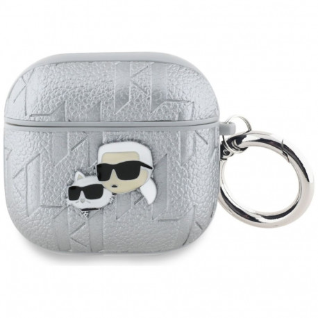 Karl Lagerfeld Karl Lagerfeld Monogram Karl & Choupette Head case for AirPods 4 - silver