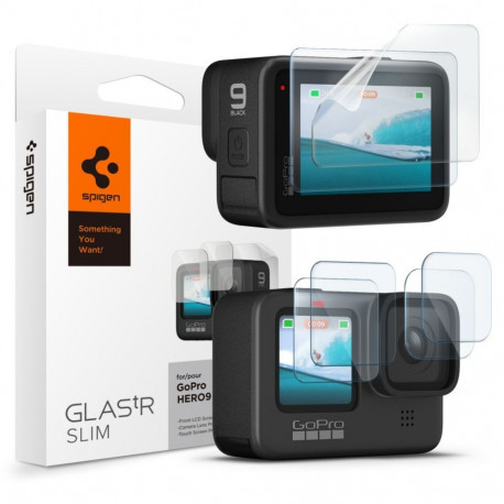 Spigen Spigen Glass.tR Slim Tempered Glass + Film 2-Set for GoPro Hero 9 / 10 / 11 / 12 - Transparen