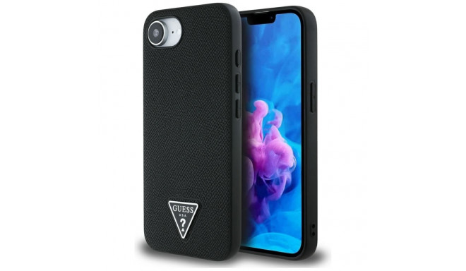 Guess Guess Grained Triangle MagSafe case for iPhone 16e - black