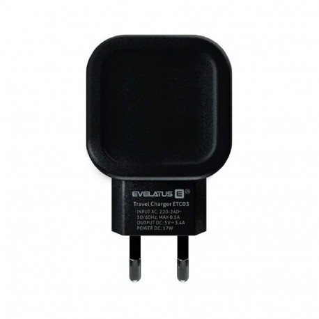 Evelatus Universal Evelatus Travel Charger Two USB 3.4A ETC03 Black