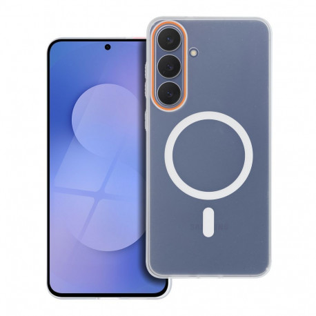 Case for Samsung S25 FE Go Orange compatible with MagSafe transparent