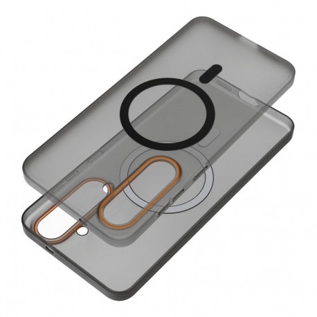 Case for Samsung A17 / A18 Go Orange compatible with MagSafe black