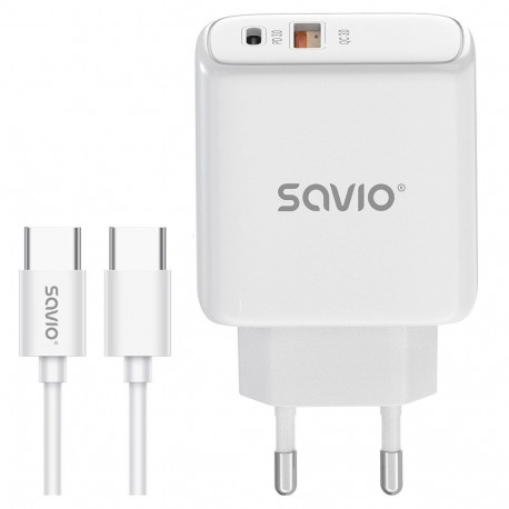 Savio LA-13 mobiilseadme laadija universaalne valge AC kiirlaadimine siseruumides