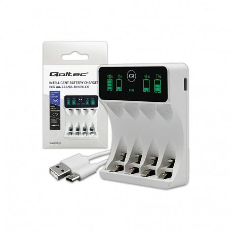 NiMH R03 AAA R6 AA LCD akulaadija