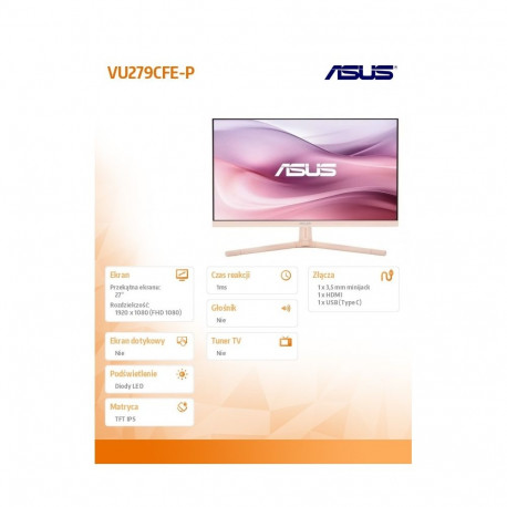 Monitor 27 inch VU279CFE-P VU IPS 100Hz HDMI USB-C 15W