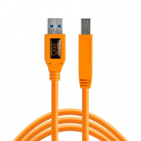 USB Cable - Tether Tools Pro USB 3.0 Male B 4.6m Orange