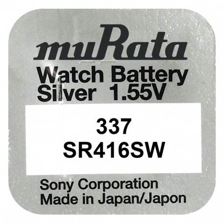 Battery - Murata 337 (SR416SW) 1.55V Silver Oxide Watch Battery 10 pcs