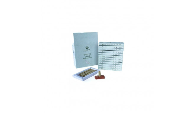 Incense Set - Natural White Sage Incense Tiles with Clay Holder 15 pcs