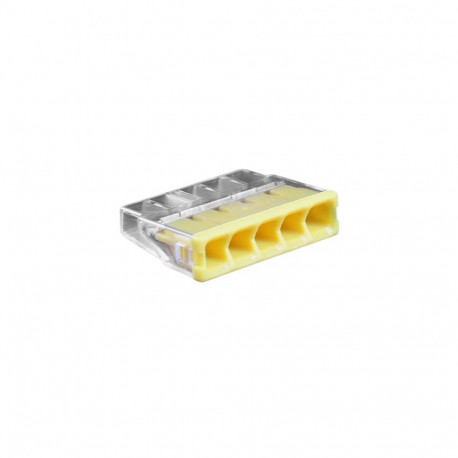 Wire Splicing Connector - HiSmart 5-Port Splicing Connector, 0.5–2.5 mm², 100 Pcs, Transparent; Yell
