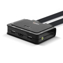 KVM Switch - LINDY 2 Port HDMI 4K30, USB 2.0 Audio KVM Switch, Black