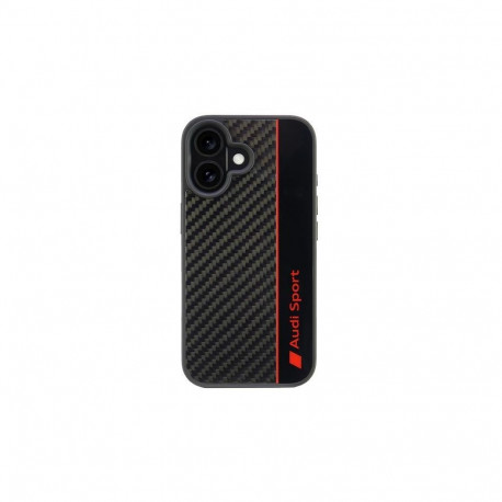 Audi Audi Carbon Fiber Stripe Case for iPhone 16 6.1" - Black