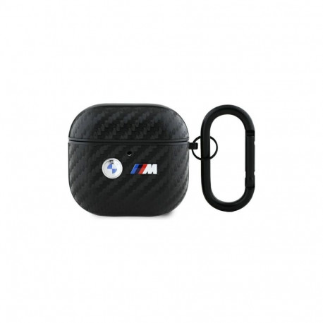 BMW BMW Carbon Double Metal Logo Case for AirPods 4 - Black